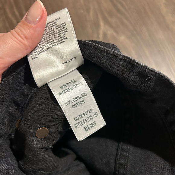 AGOLDE 90s Pinch Waist Jeans Howl Black Straight Leg Distressed Aritzia  25 - Picture 3 of 15